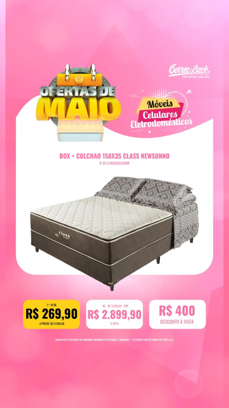 Box + Colchão 158x35 Class NewSonno