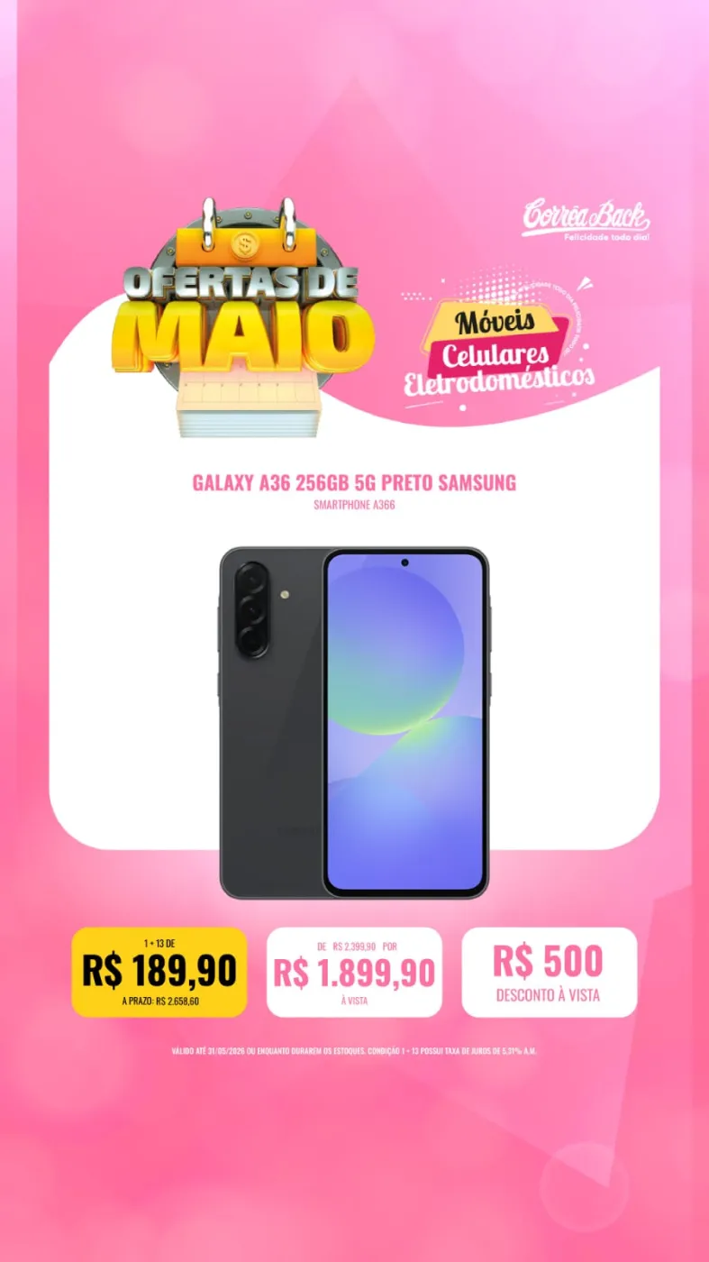 Galaxy A36 256GB 5G Preto Samsung
