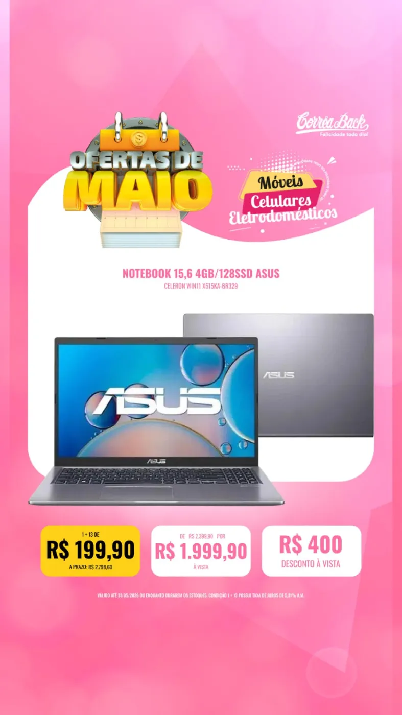 Notebook 15,6 4GB/128SSD ASUS